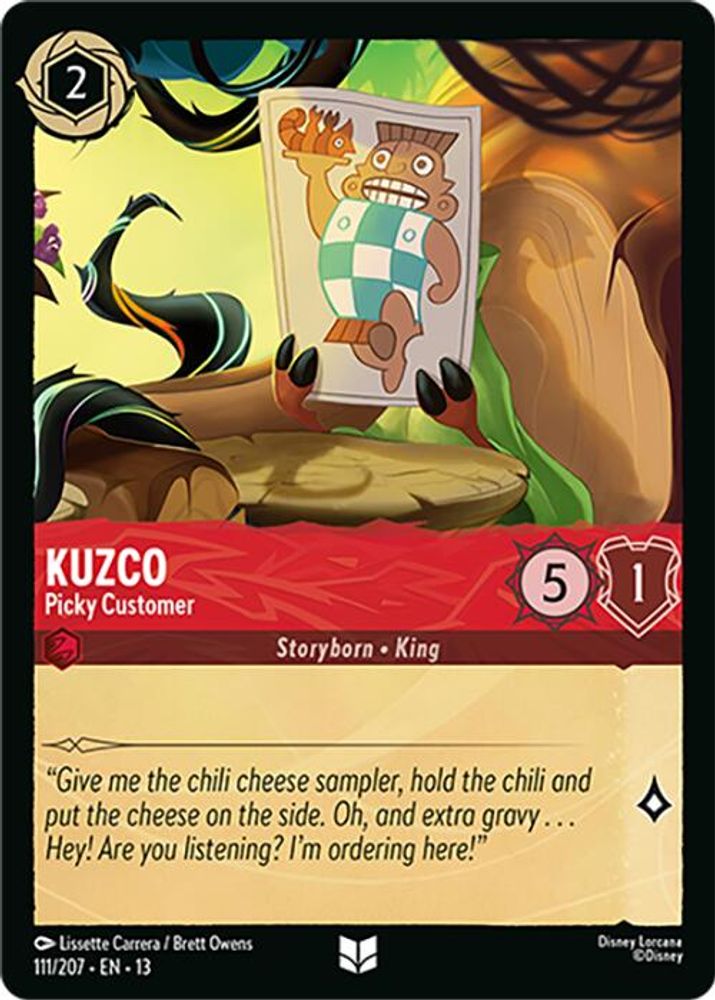 Kuzco - Picky Customer 111/204 Uncommon Attack of the Vine! Lorcana Near Mint