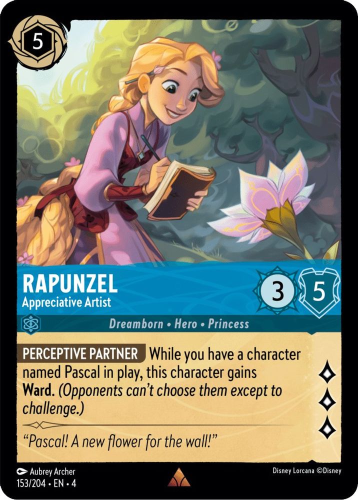 Rapunzel - Appreciative Artist 153/204 Rare Ursula's Return Lorcana Near Mint