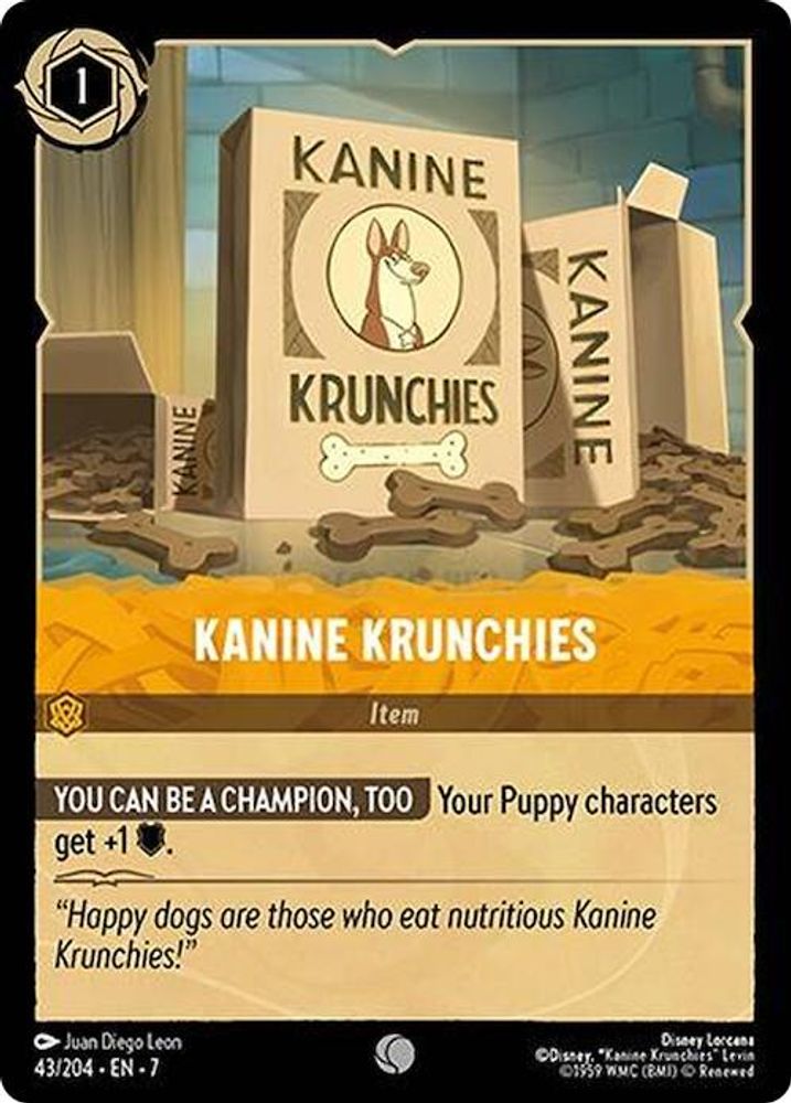 Kanine Krunchies 43/204 Common Archazia's Island Lorcana Near Mint