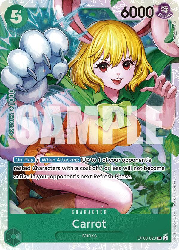 Carrot (023) OP08-023 Super Rare Two Legends One Piece Foil Near Mint
