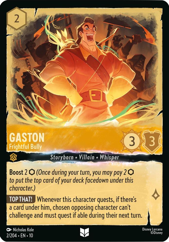 Gaston - Frightful Bully 2/204 Uncommon Whispers in the Well Lorcana Near Mint