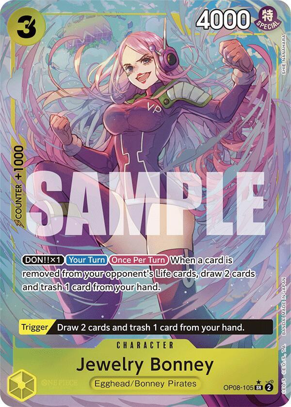 Jewelry Bonney (Parallel) OP08-105 Super Rare Two Legends One Piece Foil NM