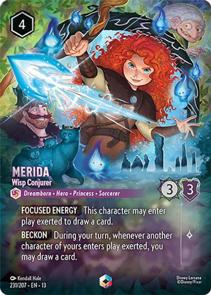 Merida - Wisp Conjurer (Enchanted) 231/204 Attack of the Vine! Lorcana Holo NM