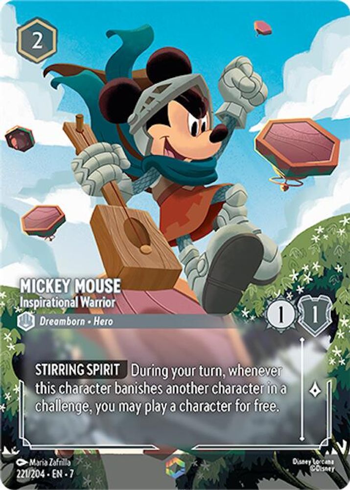 Mickey Mouse - Inspirational Warrior (Enchanted) 221/204 Lorcana Holo NM