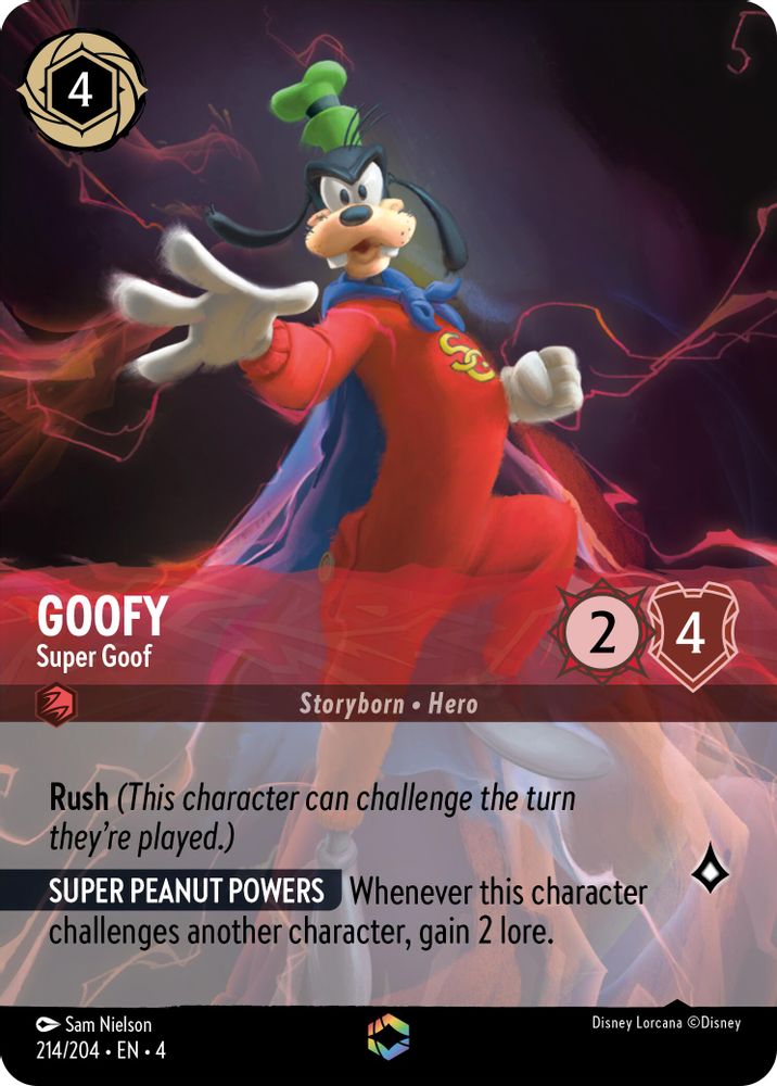 Goofy - Super Goof (Enchanted) 214/204 Enchanted Ursula's Return Lorcana Holo NM