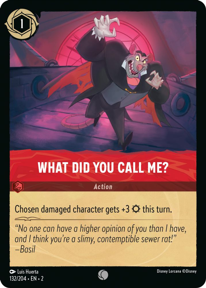 What Did You Call Me? 132/204 Common Rise of the Floodborn Lorcana Near Mint