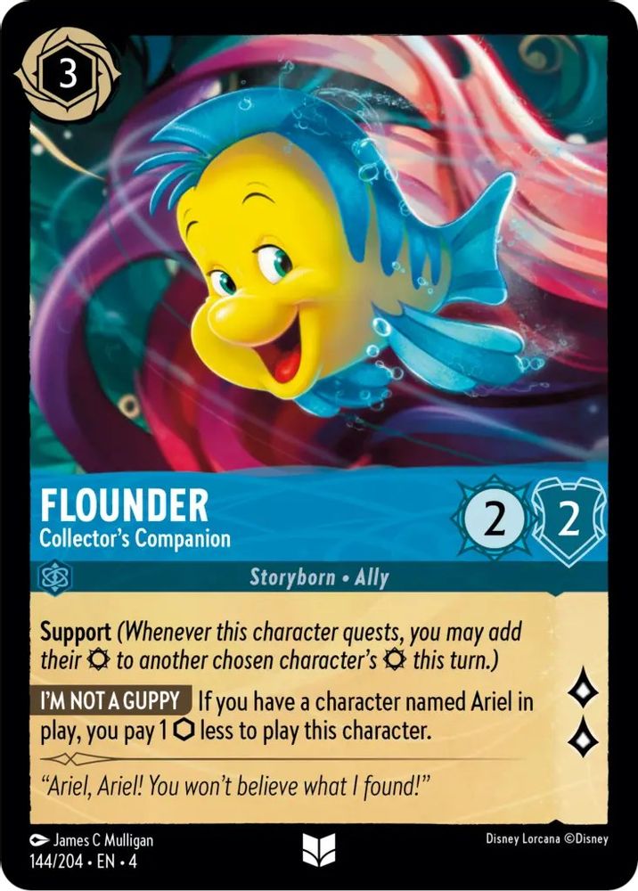 Flounder - Collector's Companion 144/204 Uncommon Ursula's Return Lorcana NM