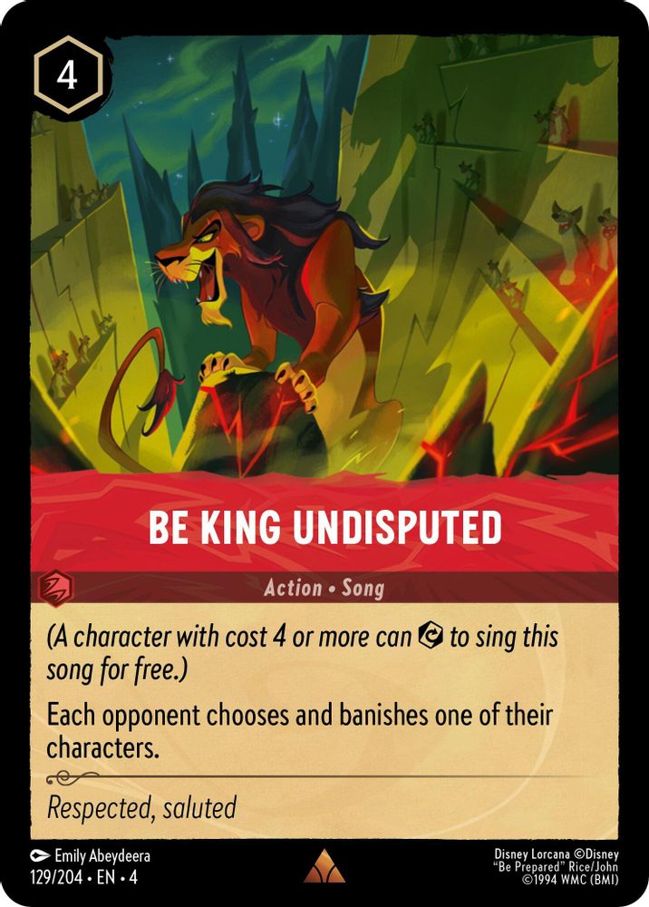 Be King Undisputed 129/204 Rare Ursula's Return Lorcana Near Mint