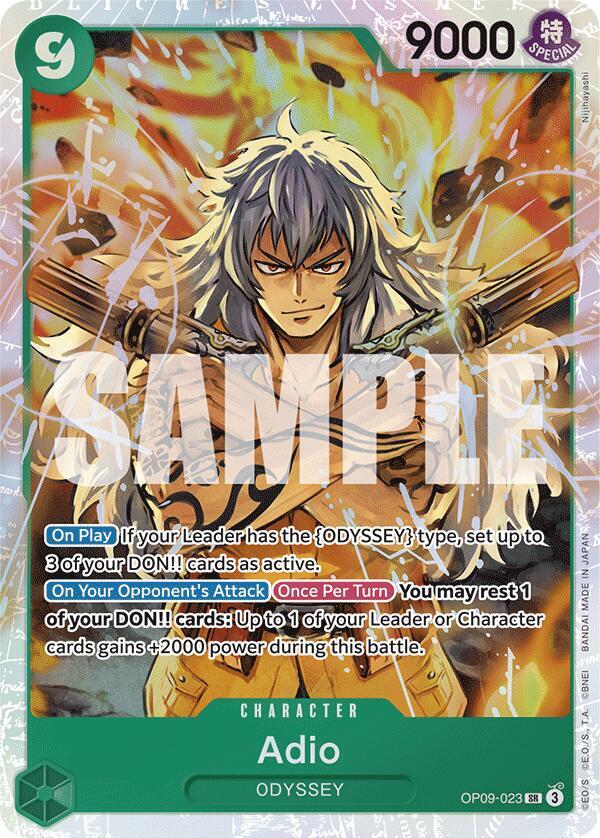 Adio OP09-023 Super Rare Emperors in the New World One Piece Foil Near Mint