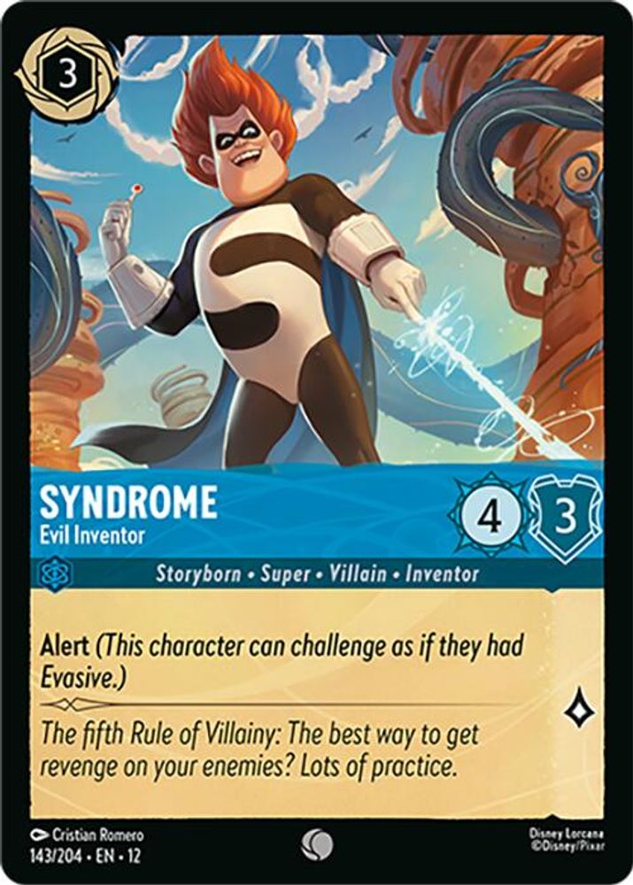 Syndrome - Evil Inventor 143/204 Common Wilds Unknown Lorcana Near Mint