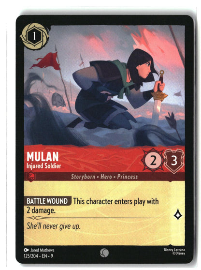 Mulan - Injured Soldier 125/204 Common Fabled Lorcana Lightly Played