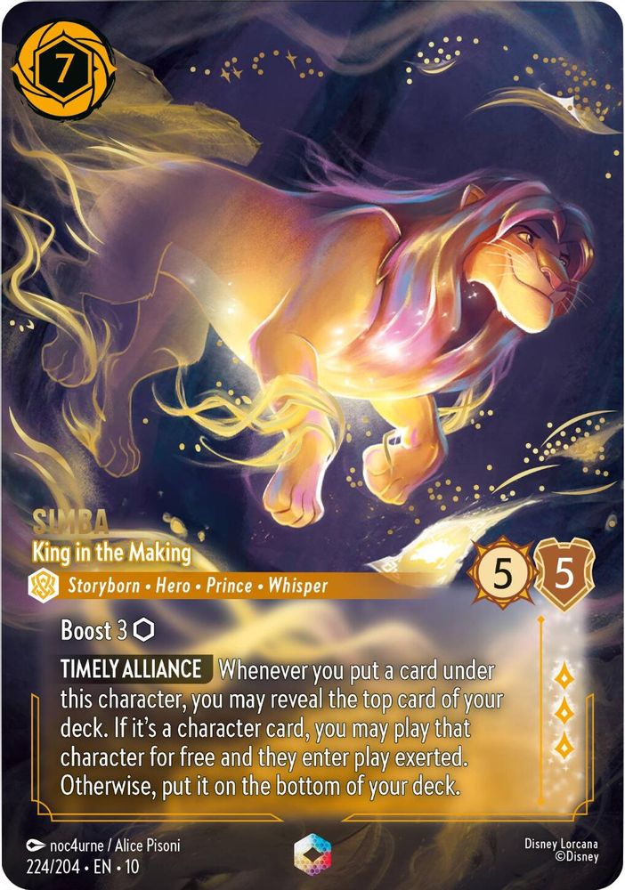 Simba - King in the Making (Enchanted) 224/204 Lorcana Holo NM