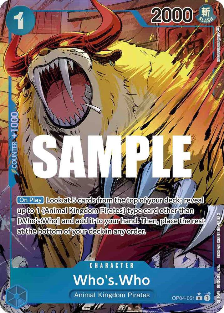 Who's.Who (Alternate Art) OP04-051 Rare Kingdoms of Intrigue One Piece Foil NM