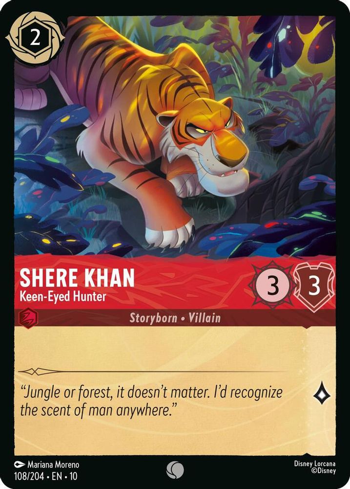 Shere Khan - Keen-Eyed Hunter 108/204 Common Whispers in the Well Lorcana NM