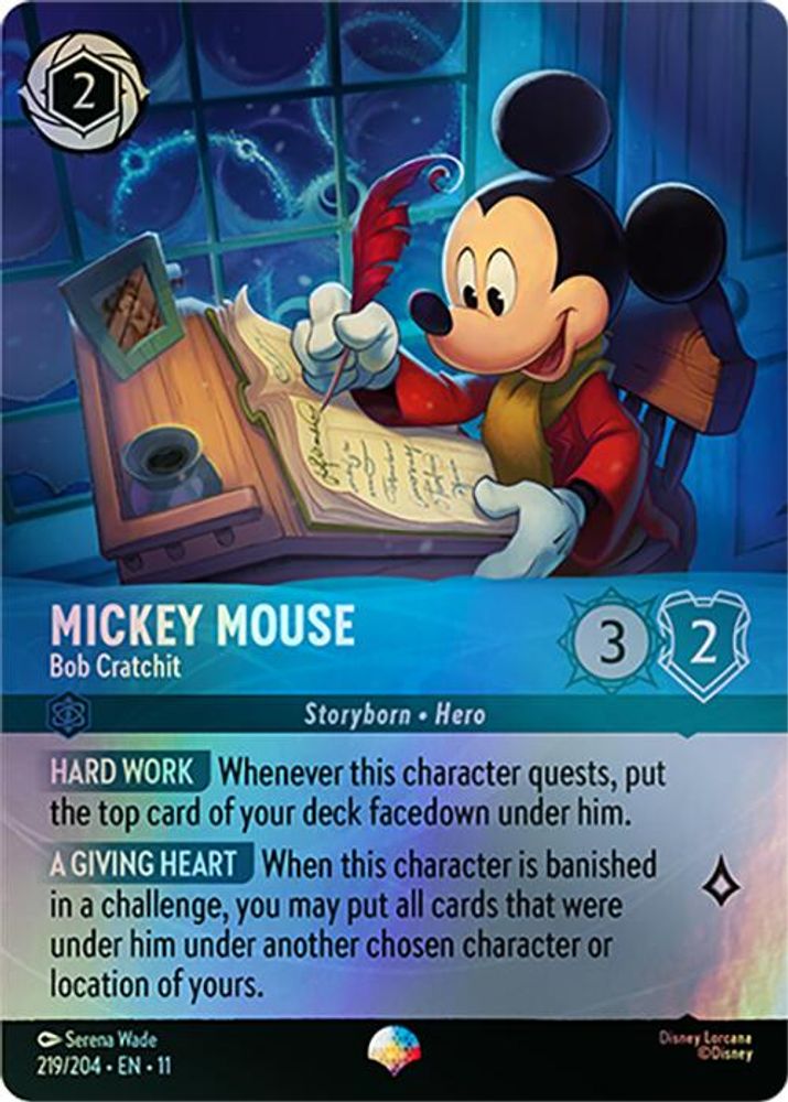 Mickey Mouse - Bob Cratchit (Epic) 219/204 Epic Winterspell Lorcana Holo NM