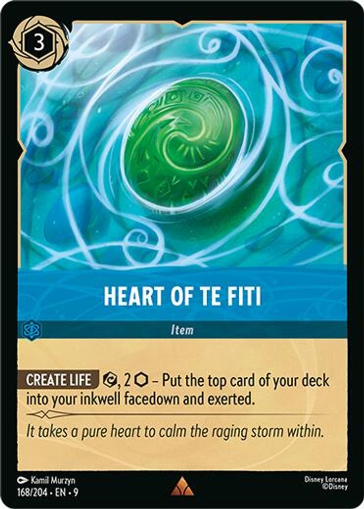 Heart of Te Fiti 168/204 Rare Fabled Lorcana Near Mint