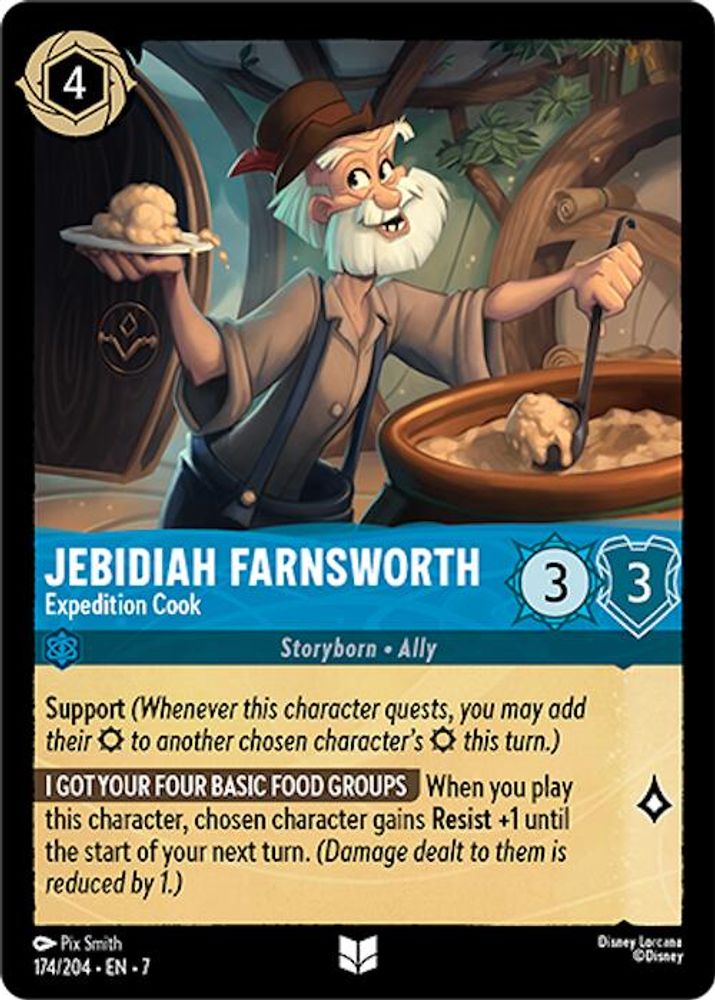 Jebidiah Farnsworth - Expedition Cook 174/204 Archazia's Island Lorcana NM