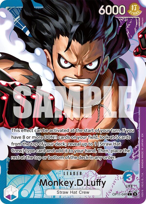 Monkey.D.Luffy (040) (Alternate Art) OP11-040 A Fist of Divine Speed One Piece Foil NM