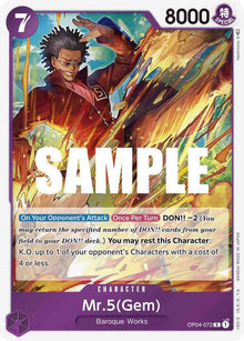 Mr.5 (Gem) OP04-072 Rare Kingdoms of Intrigue One Piece Foil Near Mint