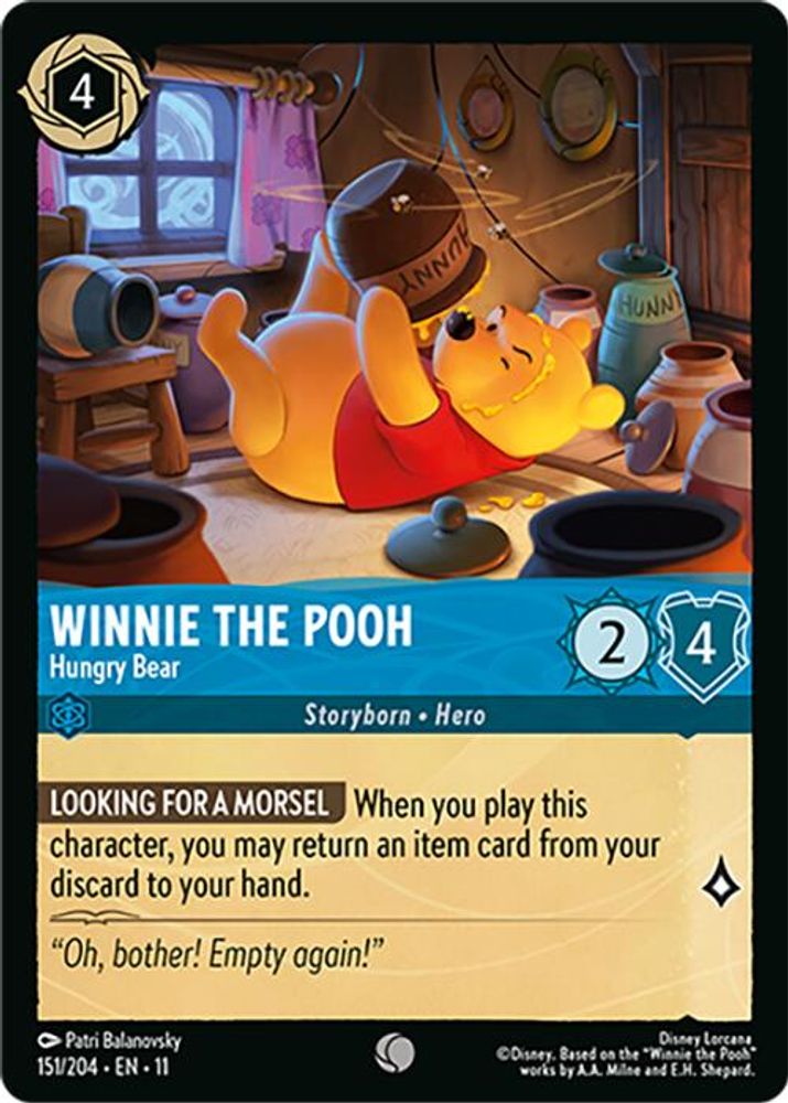 Winnie the Pooh - Hungry Bear 151/204 Common Winterspell Lorcana Near Mint