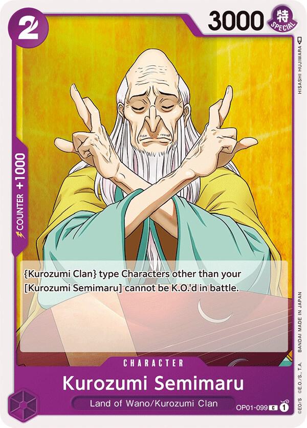 Kurozumi Semimaru OP01-099 Common Romance Dawn One Piece Near Mint