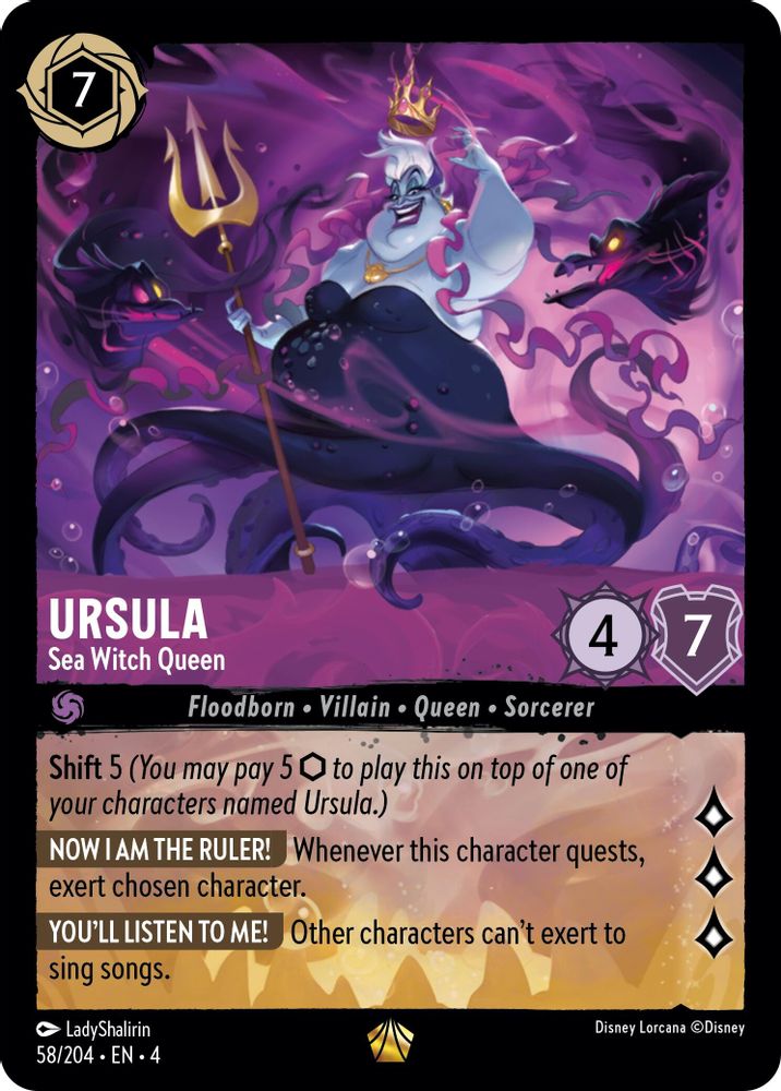Ursula - Sea Witch Queen 58/204 Legendary Ursula's Return Lorcana Near Mint