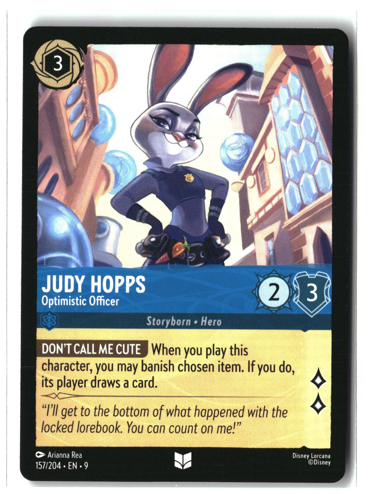 Judy Hopps - Optimistic Officer 157/204 Uncommon Fabled Lorcana Lightly Played