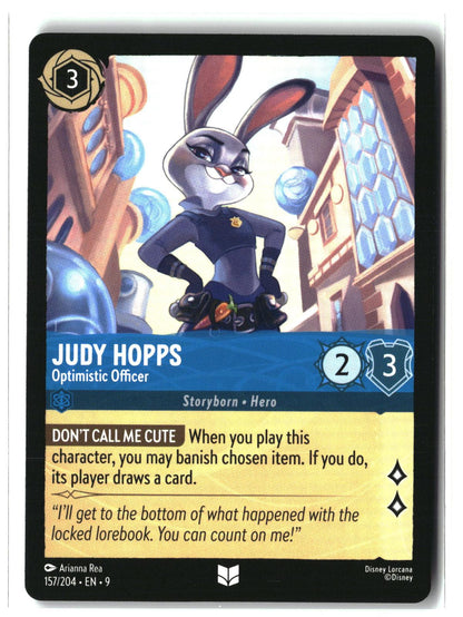 Judy Hopps - Optimistic Officer 157/204 Uncommon Fabled Lorcana Lightly Played
