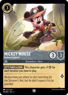 Mickey Mouse - Stalwart Explorer 181/204 Common Into the Inklands Lorcana NM