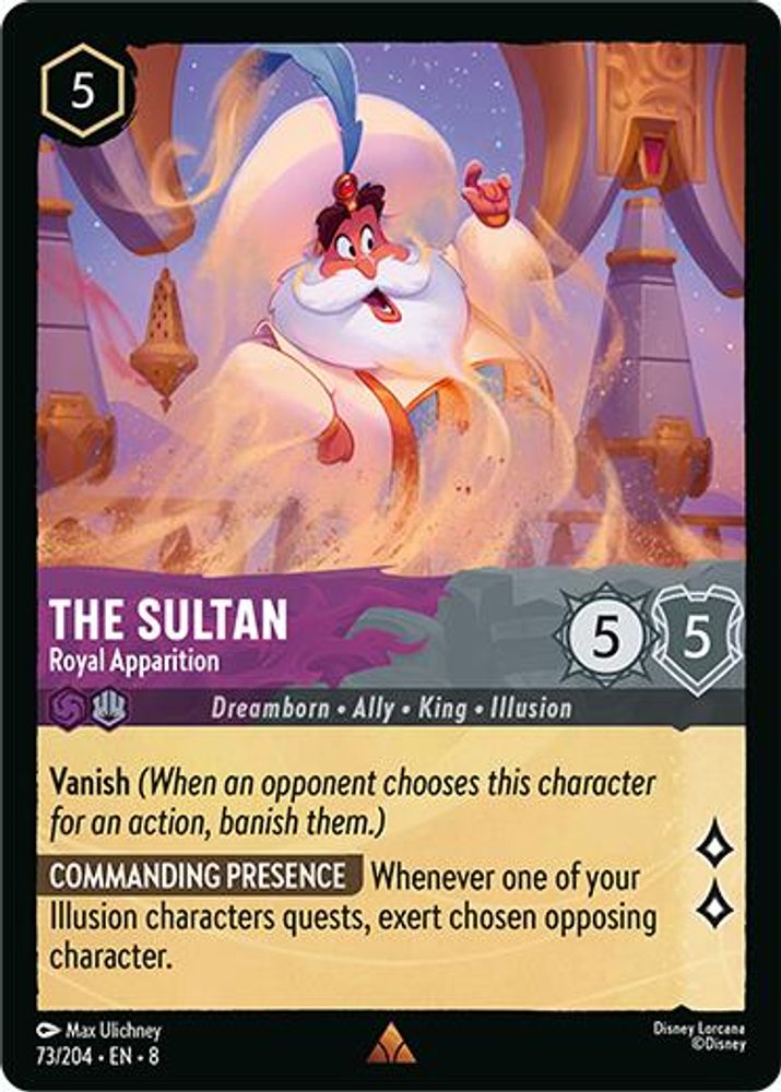 The Sultan - Royal Apparition 73/204 Rare Reign of Jafar Lorcana Near Mint