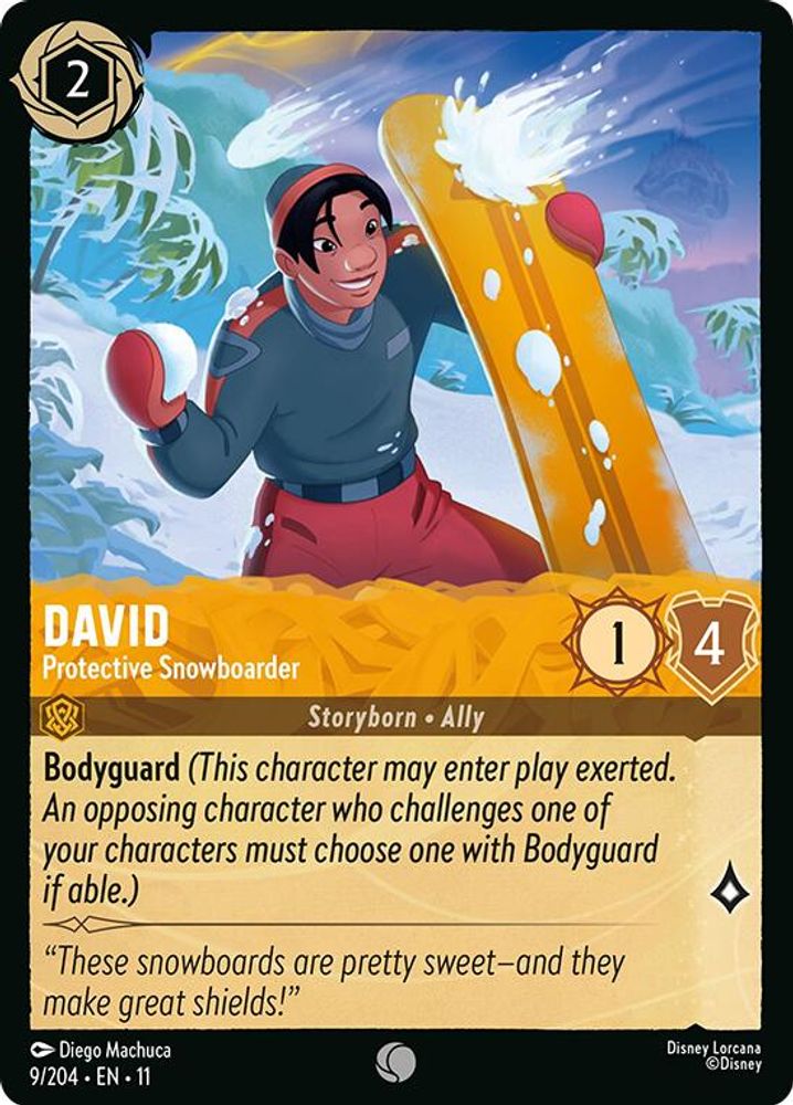 David - Protective Snowboarder 9/204 Common Winterspell Lorcana Near Mint