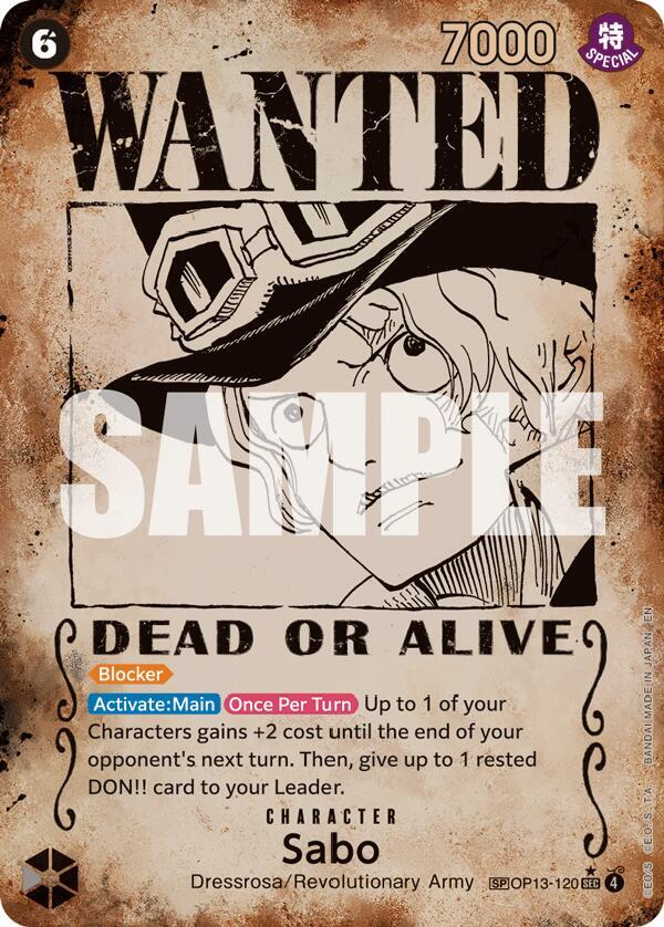 Sabo (120) (Wanted Poster) OP13-120 Carrying On His Will One Piece Foil NM