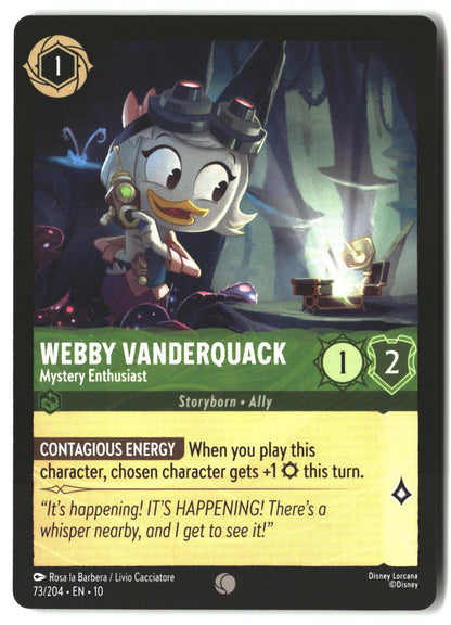 Webby Vanderquack - Mystery Enthusiast 73/204 Whispers in the Well Lorcana LP