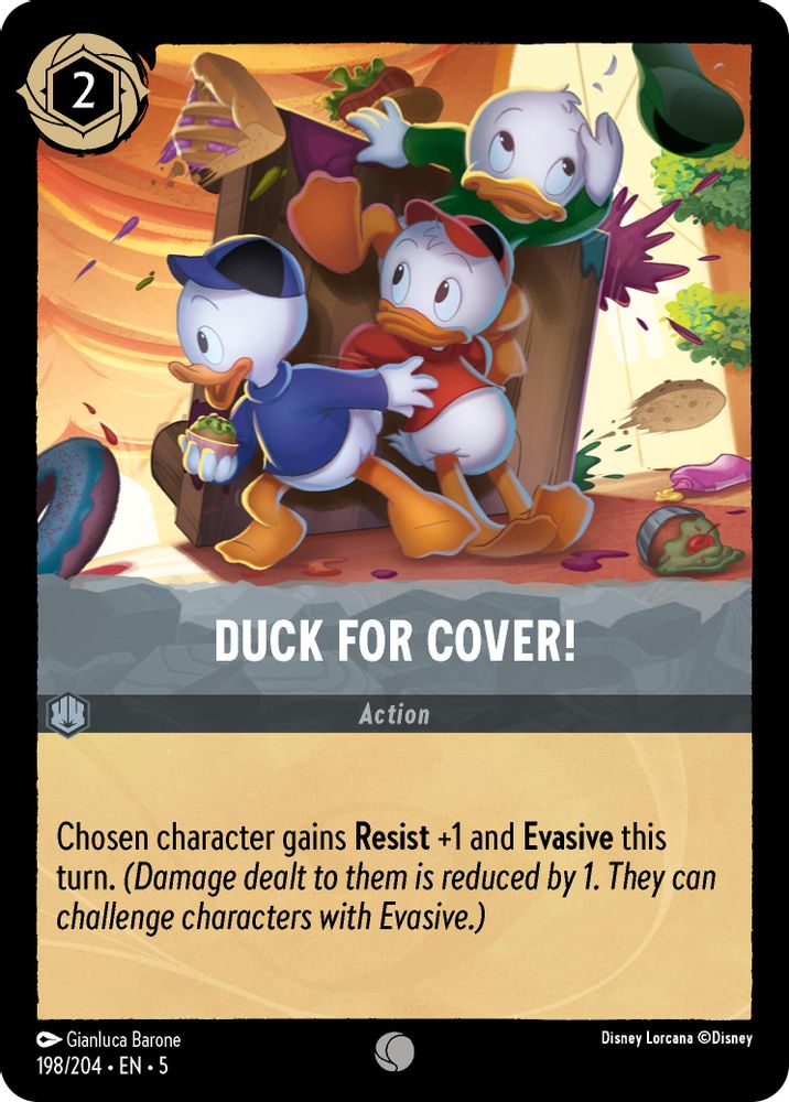 Duck for Cover! 198/204 Common Shimmering Skies Lorcana Near Mint