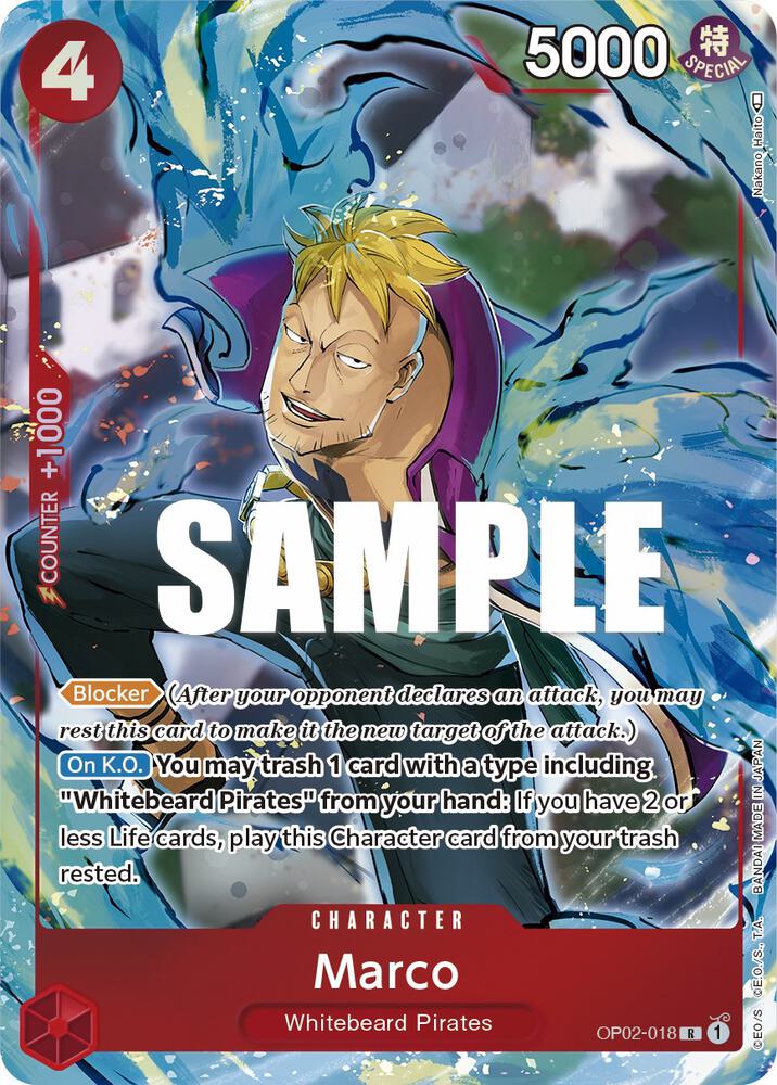 Marco (Alternate Art) OP02-018 Rare Paramount War One Piece Foil Near Mint