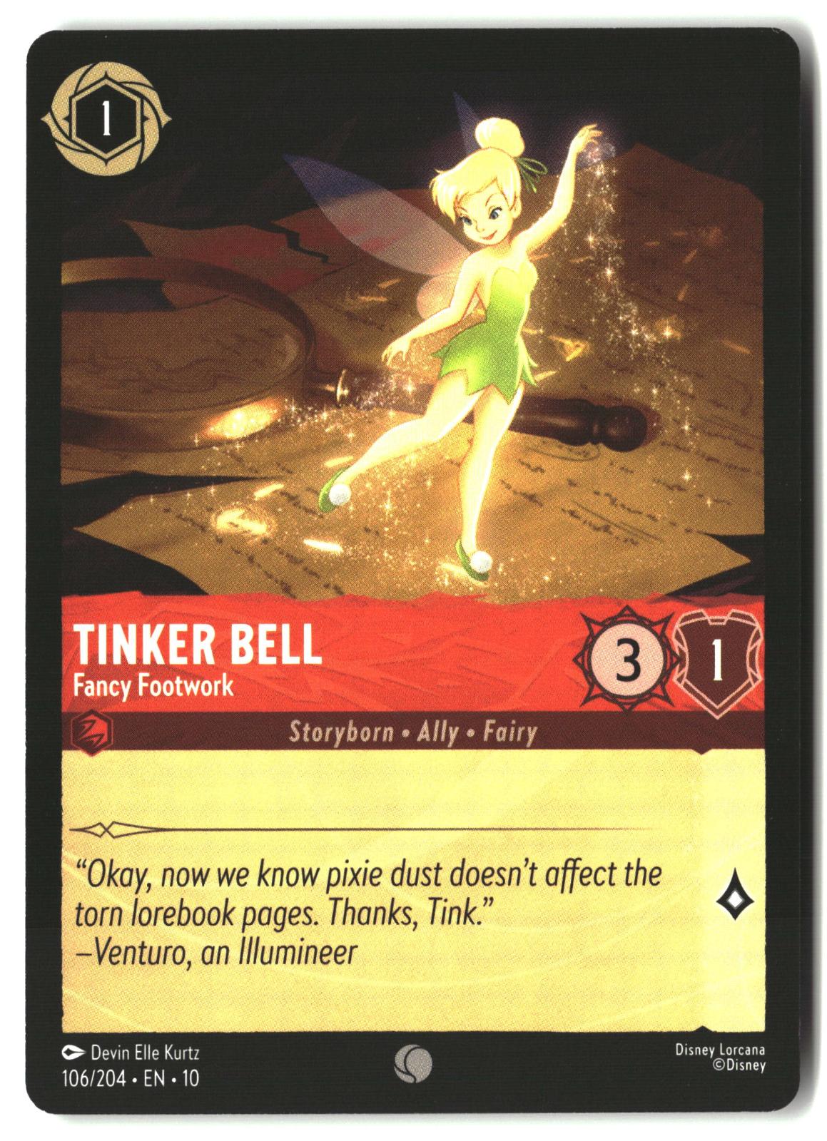 Tinker Bell - Fancy Footwork 106/204 Common Whispers in the Well Lorcana LP