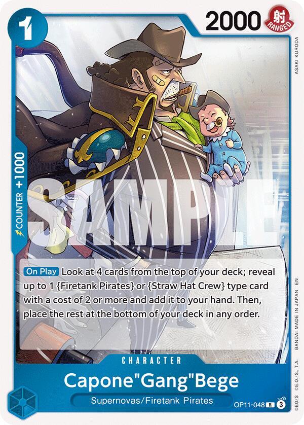 Capone"Gang"Bege (048) OP11-048 Rare A Fist of Divine Speed One Piece Foil NM