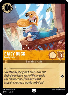 Daisy Duck - Lovely Lady 6/204 Uncommon Ursula's Return Lorcana Near Mint