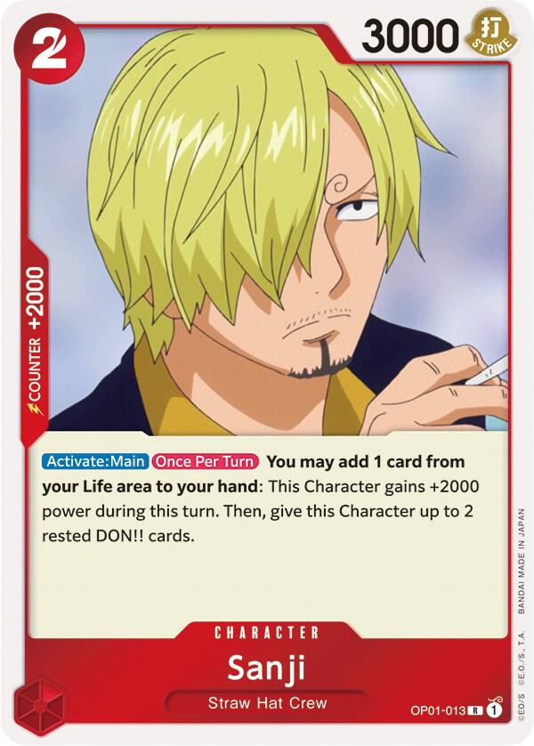 Sanji OP01-013 Rare Romance Dawn One Piece Foil Near Mint