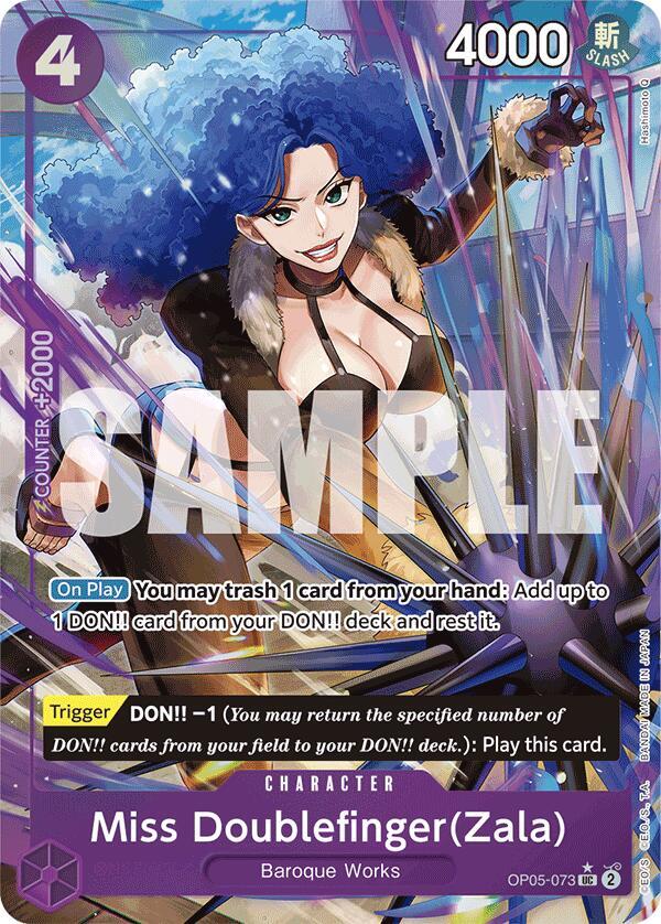 Miss Doublefinger(Zala) (Full Art) OP05-073 Premium Booster -The Best- One Piece Foil NM