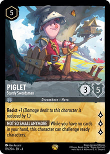 Piglet - Sturdy Swordsman 191/204 Legendary Ursula's Return Lorcana Near Mint
