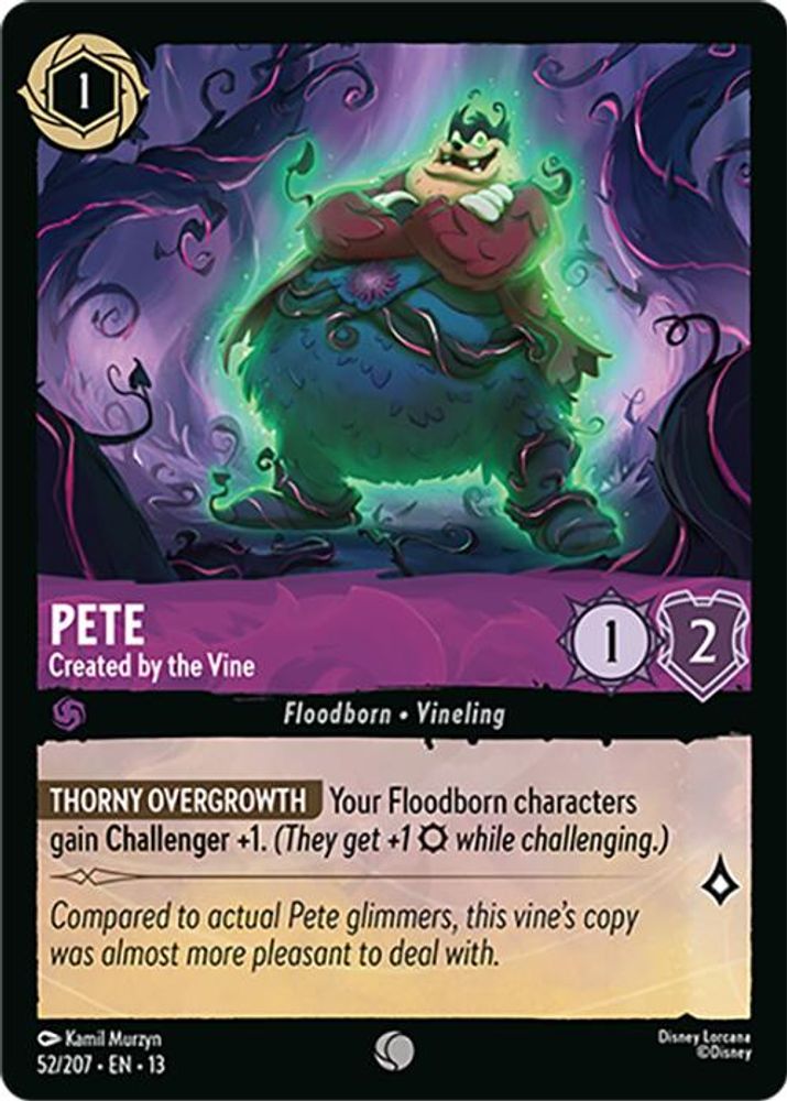 Pete - Created by the Vine 52/204 Common Attack of the Vine! Lorcana Near Mint