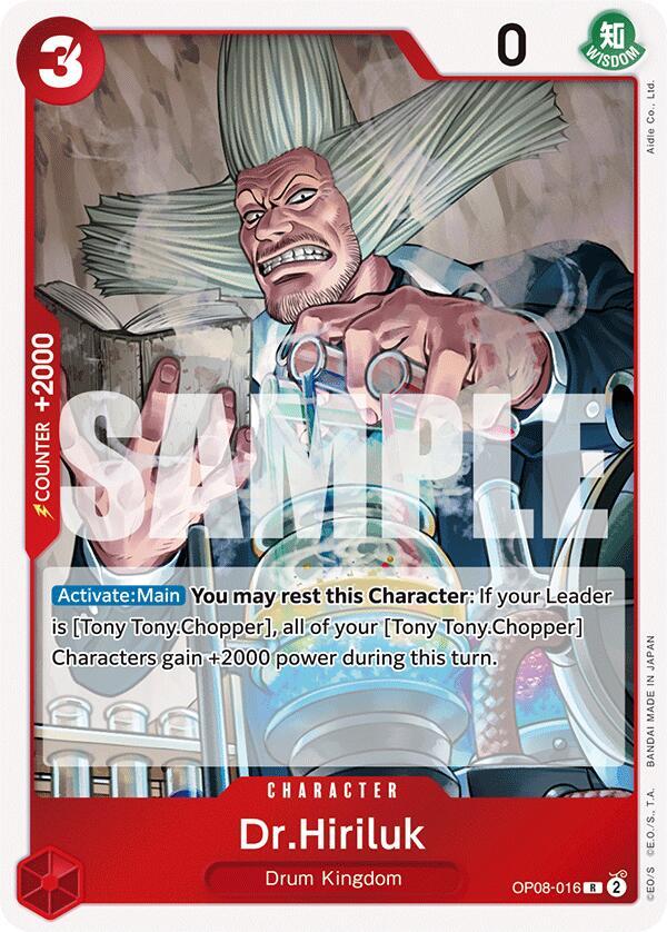 Dr.Hiriluk OP08-016 Rare Two Legends One Piece Foil Near Mint