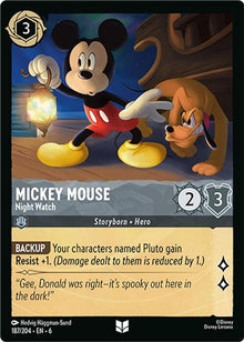 Mickey Mouse - Night Watch 187/204 Uncommon Azurite Sea Lorcana Near Mint