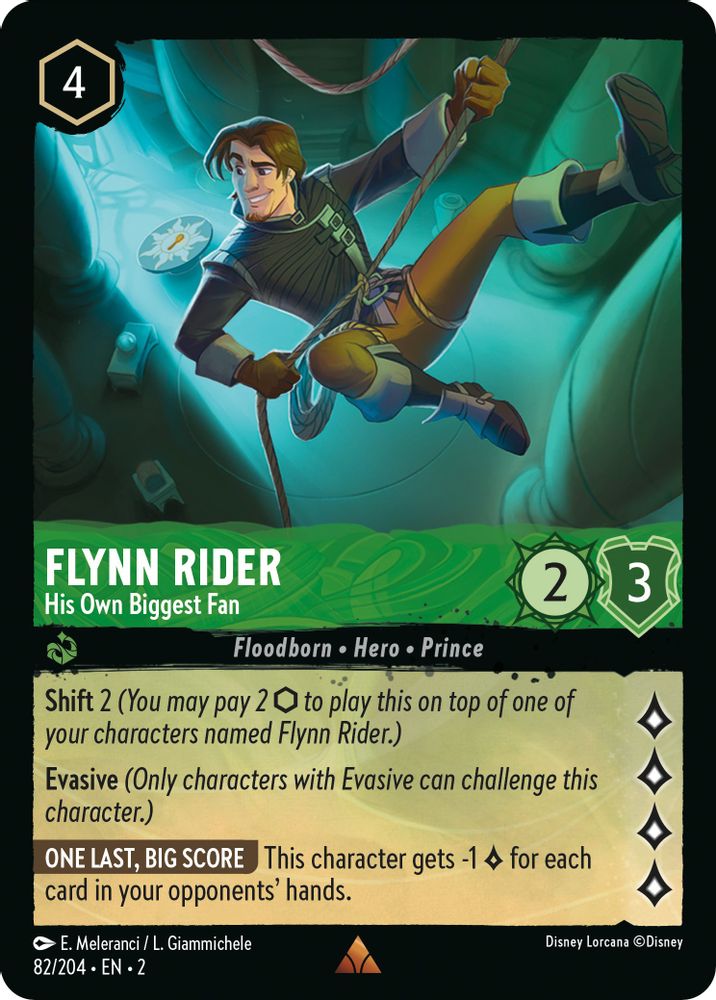 Flynn Rider - His Own Biggest Fan 82/204 Rare Rise of the Floodborn Lorcana NM