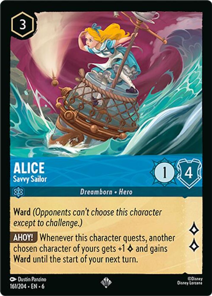 Alice - Savvy Sailor 161/204 Super Rare Azurite Sea Lorcana Near Mint
