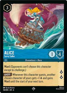 Alice - Savvy Sailor 161/204 Super Rare Azurite Sea Lorcana Near Mint