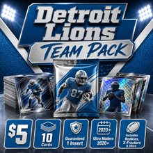 Detroit Lions Ultra Modern Football Team Pack - 10 Cards + Guaranteed Insert