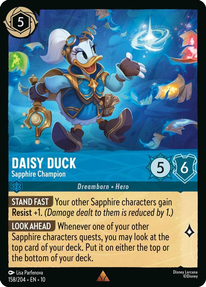 Daisy Duck - Sapphire Champion 158/204 Rare Whispers in the Well Lorcana NM