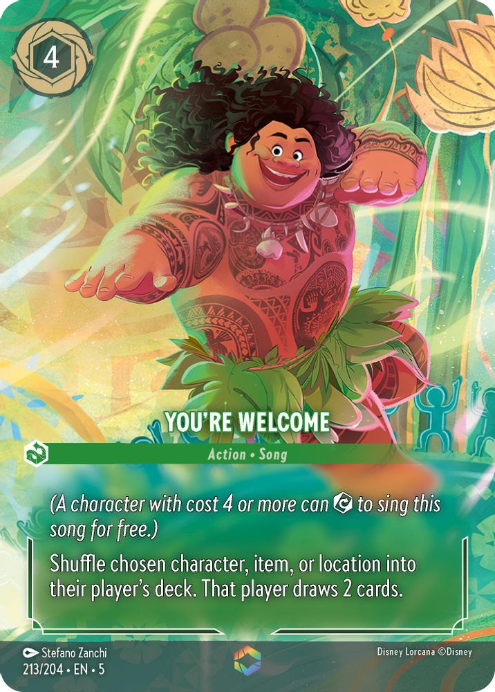 You're Welcome (Enchanted) 213/204 Enchanted Shimmering Skies Lorcana Holo NM